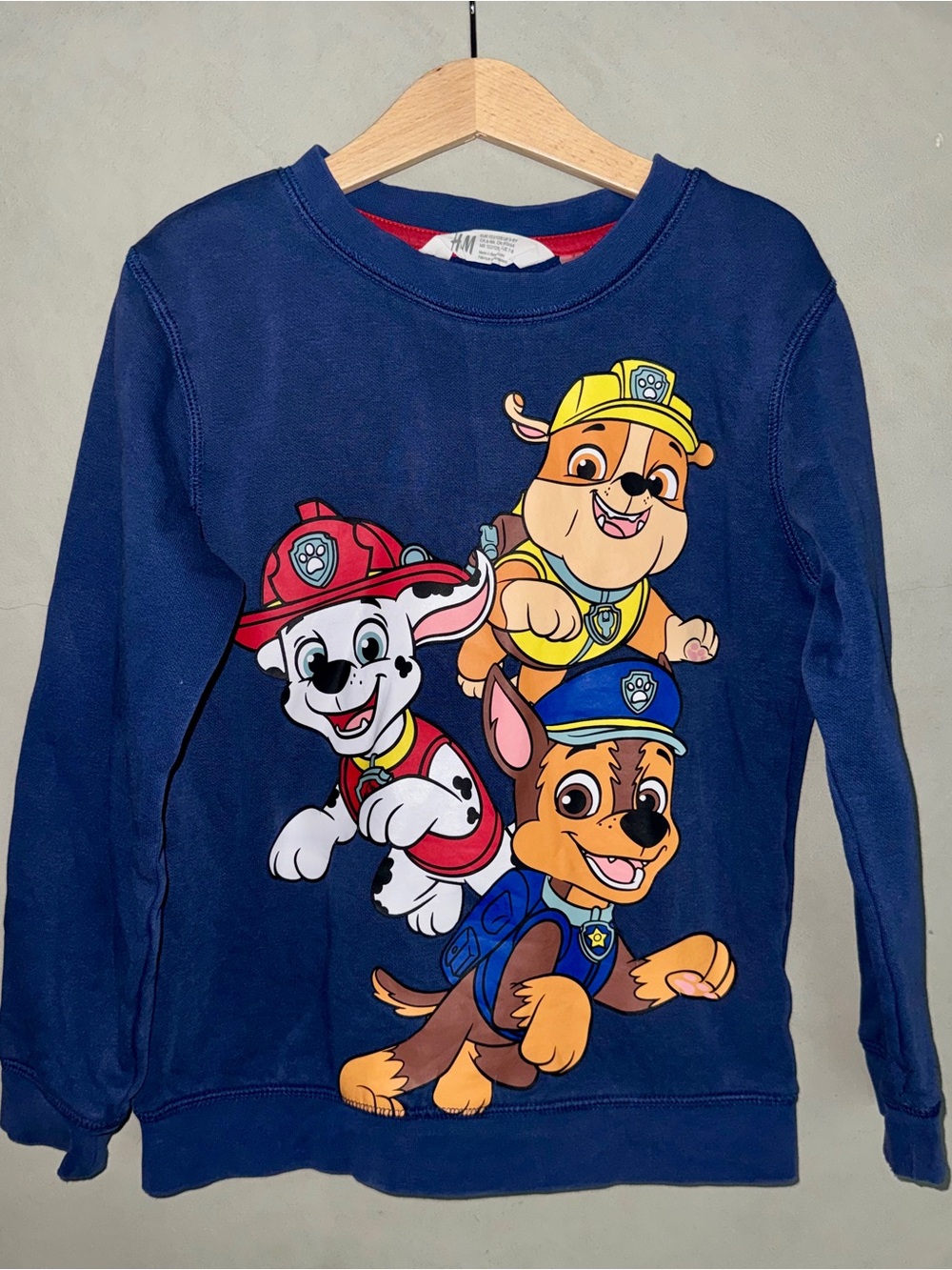 H&M Paw Patrol Blue Long Sleeve Crewneck Sweatshirt 6-8Y Chase Rubble Marshall